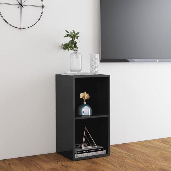 Magasfényű szürke szerelt fa TV-szekrény 72 x 35 x 36,5 cm