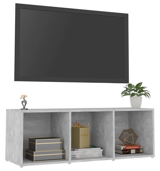 Betonszürke szerelt fa TV-szekrény 107 x 35 x 37 cm