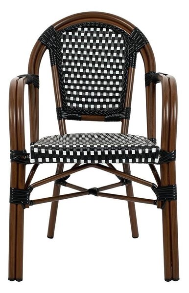 King Home Cafe Paris ARM Kerti Szék Szett Szintetikus Rattan Fekete-Fehér 6 db
