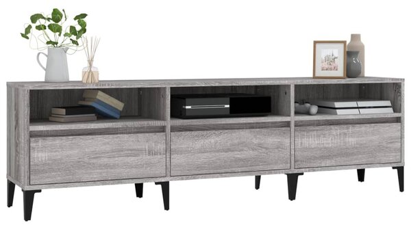 Szürke sonoma színű szerelt fa TV-szekrény 150x30x44,5 cm