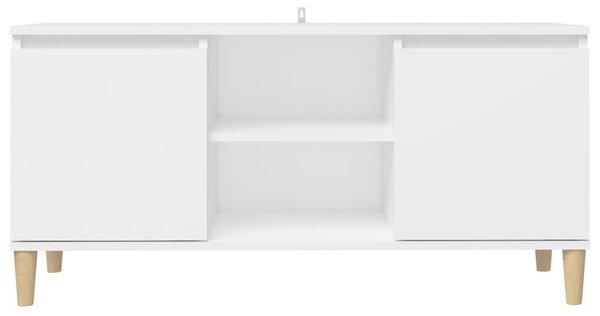 Fehér TV-szekrény tömör falábakkal 103,5 x 35 x 50 cm