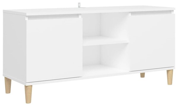 Fehér TV-szekrény tömör falábakkal 103,5 x 35 x 50 cm