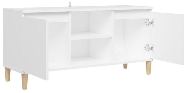 Fehér TV-szekrény tömör falábakkal 103,5 x 35 x 50 cm