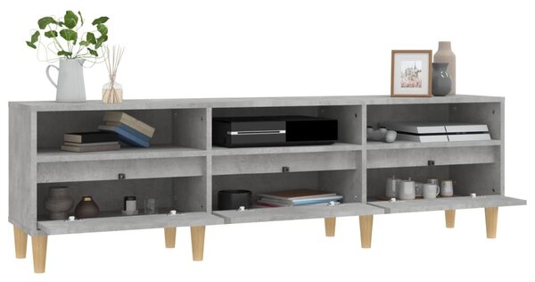 Betonszürke szerelt fa TV-szekrény 150x30x44,5 cm