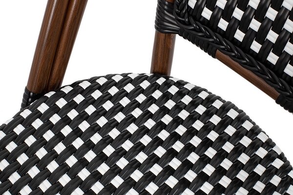 King Home Cafe Paris ARM Kerti Szék Szett Szintetikus Rattan Fekete-Fehér 6 db