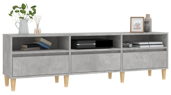 Betonszürke szerelt fa TV-szekrény 150x30x44,5 cm