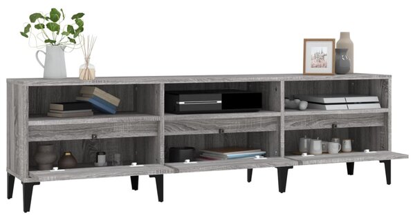 Szürke sonoma színű szerelt fa TV-szekrény 150x30x44,5 cm