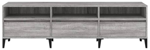 Szürke sonoma színű szerelt fa TV-szekrény 150x30x44,5 cm