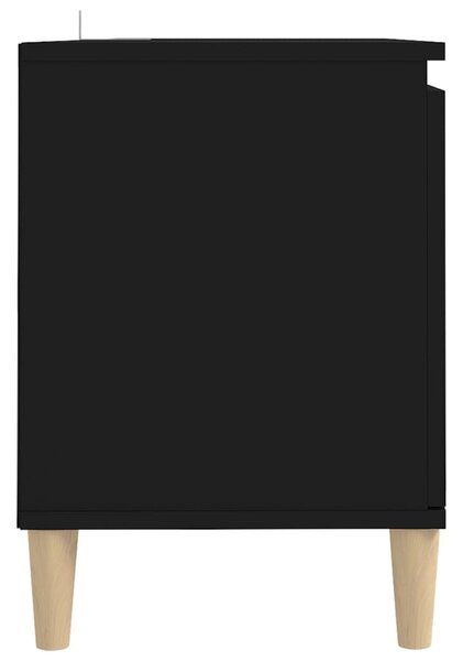 Fekete TV-szekrény tömör falábakkal 103,5 x 35 x 50 cm
