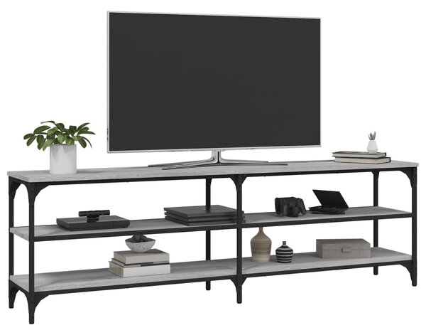 Szürke sonoma színű szerelt fa TV-szekrény 160 x 30 x 50 cm