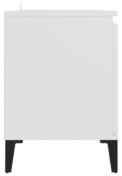 Fehér TV-szekrény tömör fémlábakkal 103,5 x 35 x 50 cm
