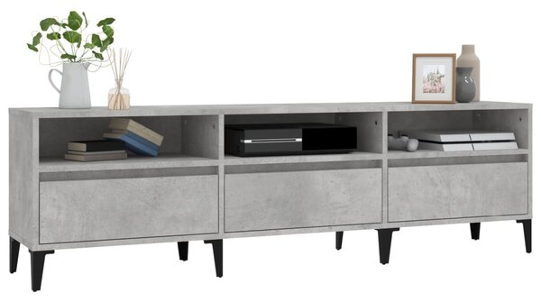 Betonszürke szerelt fa TV-szekrény 150x30x44,5 cm