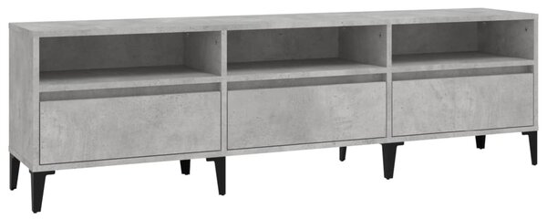Betonszürke szerelt fa TV-szekrény 150x30x44,5 cm