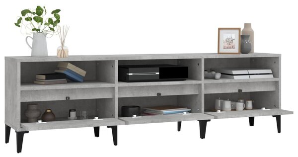 Betonszürke szerelt fa TV-szekrény 150x30x44,5 cm