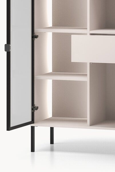 Harmona fiókos világítású magas vitrin 92 cm - kasmír