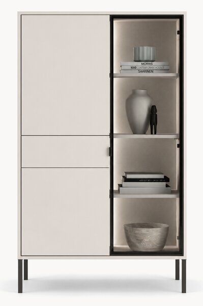 Harmona fiókos világítású magas vitrin 92 cm - kasmír