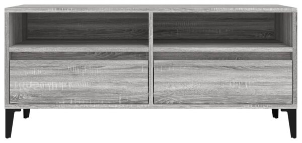 Szürke sonoma színű szerelt fa TV-szekrény 100x34,5x44,5 cm