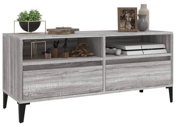 Szürke sonoma színű szerelt fa TV-szekrény 100x34,5x44,5 cm