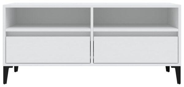Fehér szerelt fa TV-szekrény 100x34,5x44,5 cm