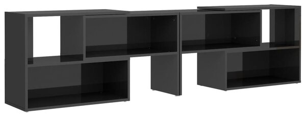 Magasfényű szürke szerelt fa TV-szekrény 149 x 30 x 52 cm