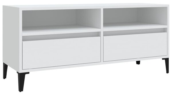 Fehér szerelt fa TV-szekrény 100x34,5x44,5 cm