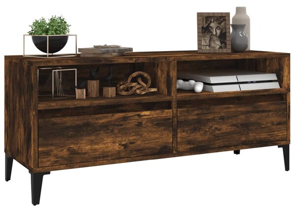 Füstös tölgy színű szerelt fa TV-szekrény 100x34,5x44,5 cm