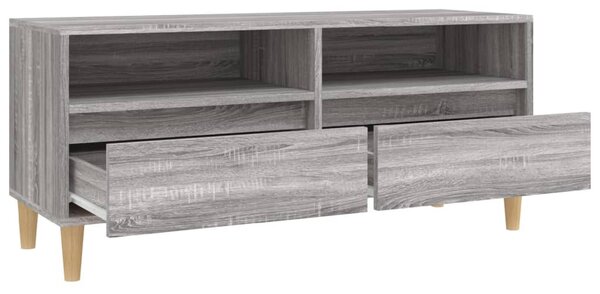 Szürke sonoma színű szerelt fa TV-szekrény 100x34,5x44,5 cm