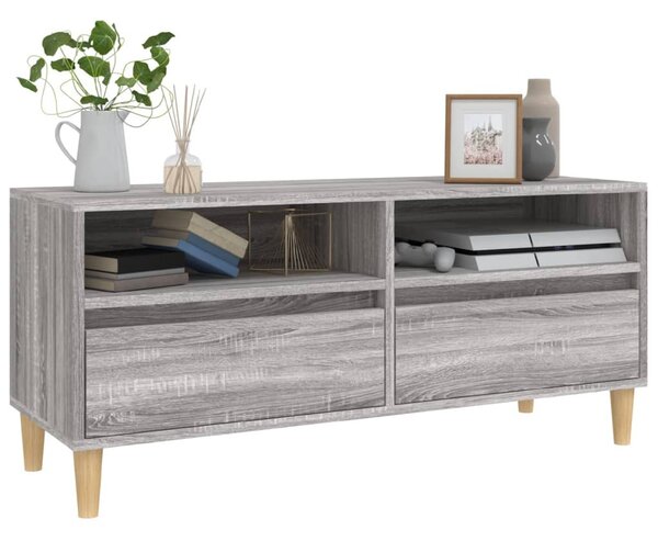 Szürke sonoma színű szerelt fa TV-szekrény 100x34,5x44,5 cm