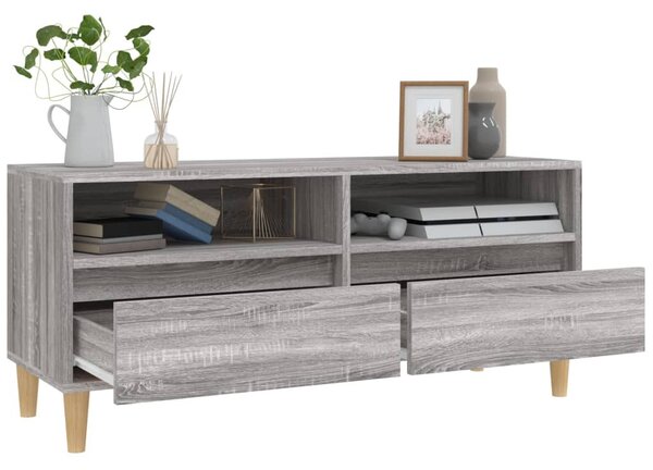 Szürke sonoma színű szerelt fa TV-szekrény 100x34,5x44,5 cm