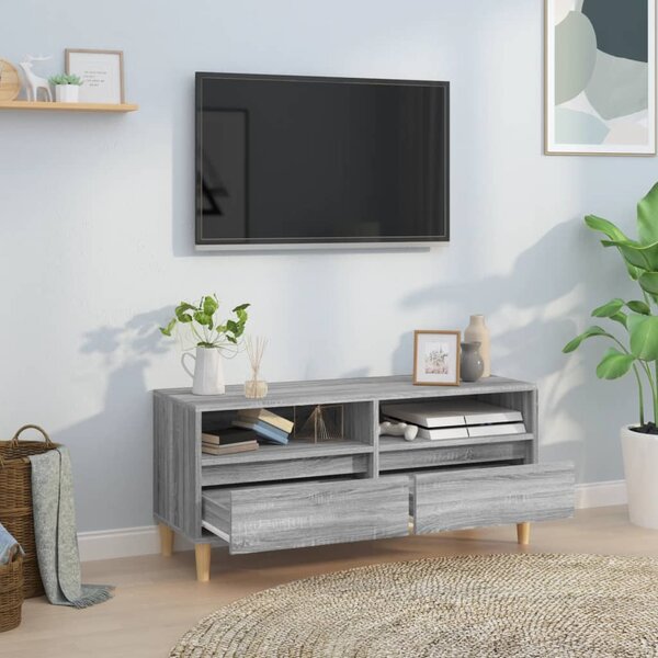 Szürke sonoma színű szerelt fa TV-szekrény 100x34,5x44,5 cm