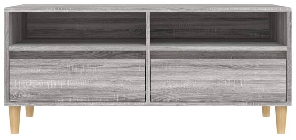 Szürke sonoma színű szerelt fa TV-szekrény 100x34,5x44,5 cm