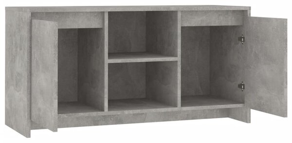 Betonszürke szerelt fa TV-szekrény 100 x 35 x 55 cm