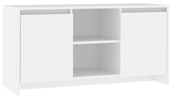 Fehér szerelt fa TV-szekrény 102 x 37,5 x 52,5 cm