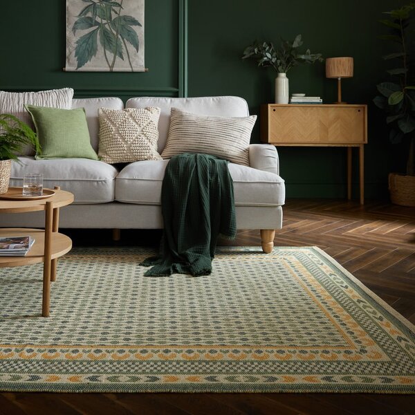 Zöld jutakeverék szőnyeg 160x230 cm Mara Jute Border – Flair Rugs
