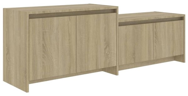 Sonoma tölgy színű szerelt fa TV-szekrény 146,5x35x50 cm
