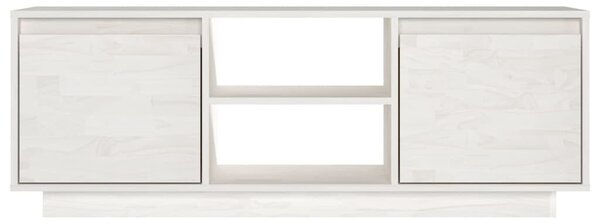 Fehér tömör fenyőfa TV-szekrény 110 x 30 x 40 cm