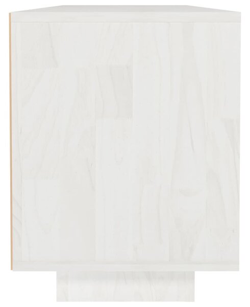 Fehér tömör fenyőfa TV-szekrény 110 x 30 x 40 cm