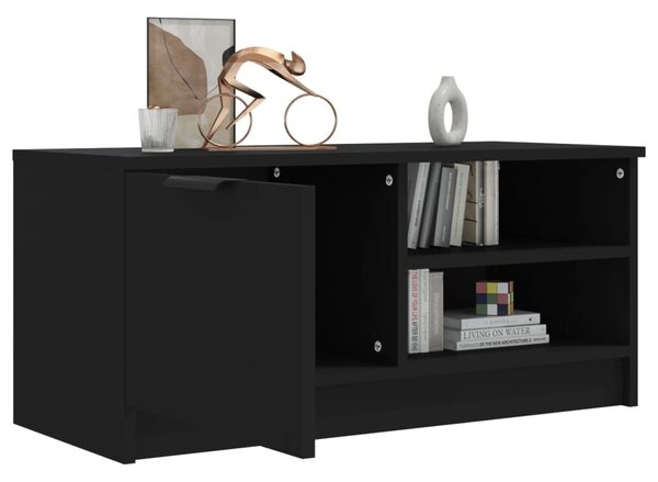 Fekete szerelt fa TV-szekrény 80 x 35 x 36,5 cm
