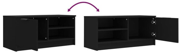 Fekete szerelt fa TV-szekrény 80 x 35 x 36,5 cm
