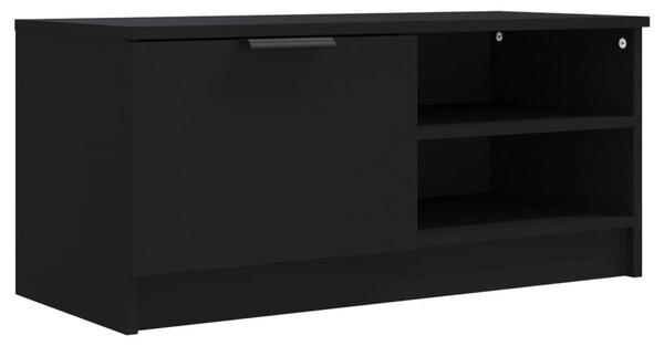 Fekete szerelt fa TV-szekrény 80 x 35 x 36,5 cm