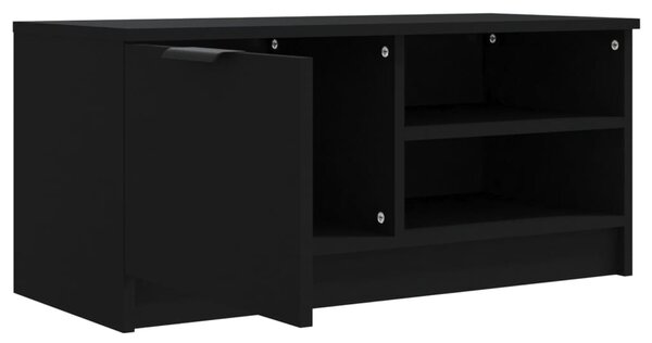 Fekete szerelt fa TV-szekrény 80 x 35 x 36,5 cm