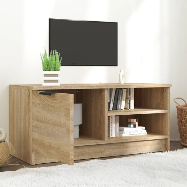 Sonoma-tölgyszínű szerelt fa fali TV-szekrény 80x35x36,5 cm