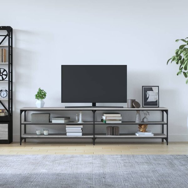 Szürke sonoma színű szerelt fa TV-szekrény 200 x 30 x 50 cm