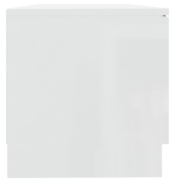 Fehér magasfényű szerelt fa TV-szekrény 80x35x36,5 cm