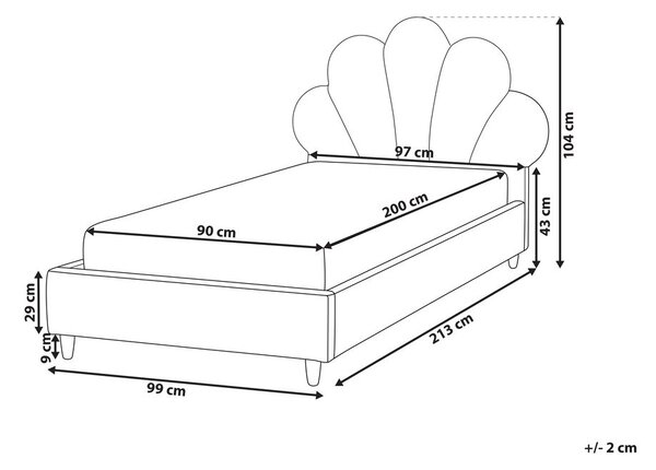 Gyerekágy Kagylóhéj Bársony NEULISE 90 x 200 cm Bézs