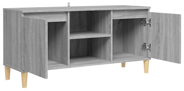 Szürke sonoma színű TV-szekrény tömör falábakkal 103,5x35x50 cm