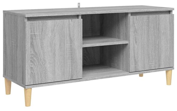 Szürke sonoma színű TV-szekrény tömör falábakkal 103,5x35x50 cm