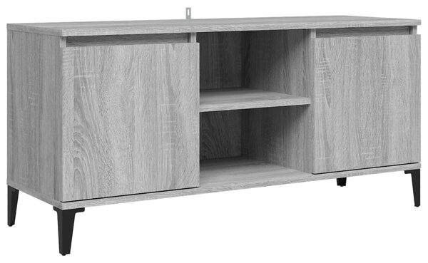 Szürke sonoma színű TV-szekrény fémlábakkal 103,5 x 35 x 50 cm