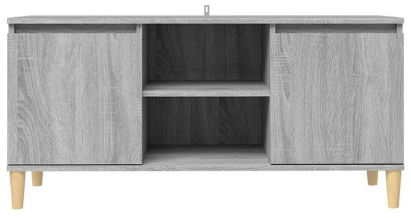 Szürke sonoma színű TV-szekrény tömör falábakkal 103,5x35x50 cm