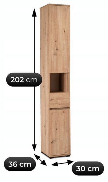 Keskeny előszobaszekrény Venorna, 30 cm